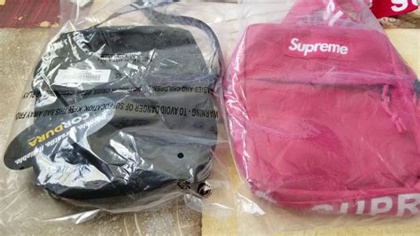 supreme ss18 shoulder bag fake vs real|authentic supreme vs fake logo.